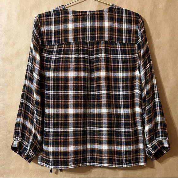 Madewell | Plaid Gauze Double-Tie Wrap Top Blouse Size M - Picture 11 of 15